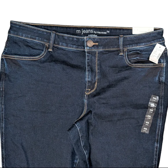 NWT M Jeans by Maurices Vintage Dark Wash Mid Rise Jegging, Size XXL Long - Picture 4 of 10